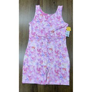 Girls Gymnastics Floral Spray Sleeveless Biketard Cat & Jack Pink Size XL 14-16‎